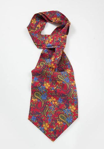 Ascot rosu matase CSE9970P--Cravate Online